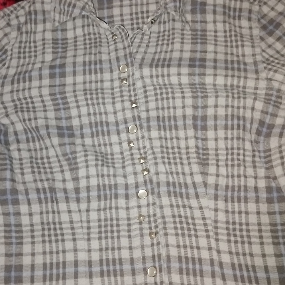 Canyon River blues 1987 size small button up plaid women's long sleeve shirt.